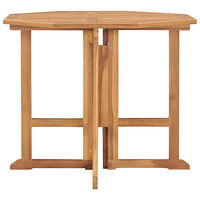 vidaXL Hopfällbart trädgårdsbord 90x90x75 cm massiv teak