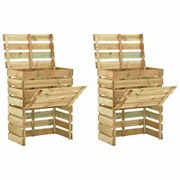 vidaXL Ribbad trädgårdskompost 2 st 80x50x100 cm impregnerad furu