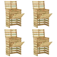 vidaXL Ribbad trädgårdskompost 4 st 80x50x100 cm impregnerad furu