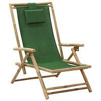vidaXL Reclinerstol grön bambu och tyg