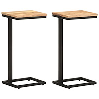 vidaXL Sidobord 2 st 31,5x24,5x64,5 massivt akaciaträ