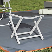 vidaXL Fotpall hopfällbar textilen och aluminium svart och silver