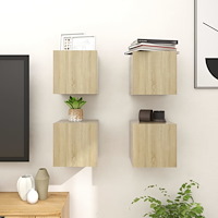 vidaXL Väggmonterade tv-skåp 4 st sonoma-ek 30,5x30x30 cm