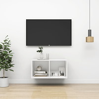 vidaXL Väggmonterad tv-bänk vit 37x37x72 cm konstruerat trä