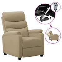 vidaXL Elektrisk reclinerfåtölj cappuccino konstläder