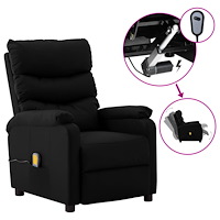 vidaXL Elektrisk massagefåtölj svart konstläder