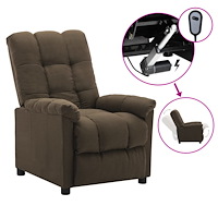 vidaXL Elektrisk reclinerfåtölj Brun tyg