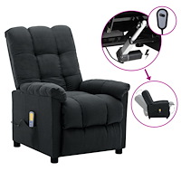 vidaXL Elektrisk massagefåtölj mörkgrå tyg