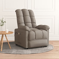 vidaXL Elektrisk massagefåtölj taupe tyg