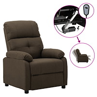 vidaXL Elektrisk reclinerfåtölj Brun tyg