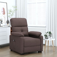 vidaXL Elektrisk reclinerfåtölj mörkbrun tyg