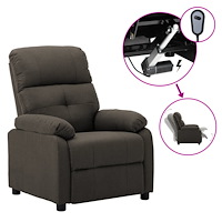 vidaXL Elektrisk reclinerfåtölj taupe tyg