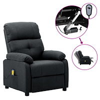 vidaXL Elektrisk massagefåtölj mörkgrå tyg