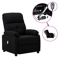 vidaXL Elektrisk massagefåtölj svart tyg