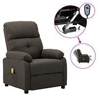 vidaXL Elektrisk massagefåtölj taupe tyg