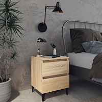 vidaXL Sängbord sonoma-ek 40x35x50 cm konstruerat trä