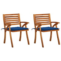 vidaXL Trädgårdsstolar med dynor 2 st massivt akaciaträ