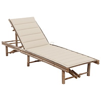 vidaXL Solsäng med dyna bambu