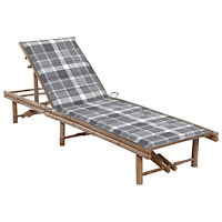 vidaXL Solsäng med dyna bambu