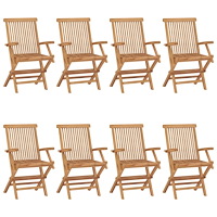 vidaXL Trädgårdsstolar 8 st massiv teak