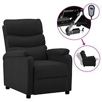 vidaXL Elektrisk reclinerfåtölj svart konstläder
