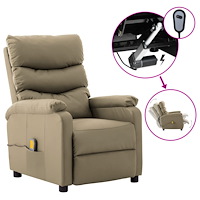 vidaXL Elektrisk massagefåtölj cappuccino konstläder