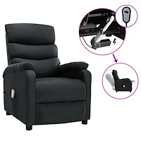 vidaXL Elektrisk massagefåtölj mörkgrå tyg