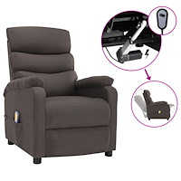 vidaXL Elektrisk massagefåtölj taupe tyg