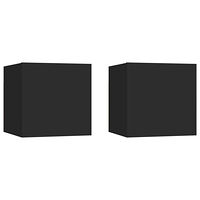 vidaXL Sängbord 2 st svart 30,5x30x30 cm konstruerat trä