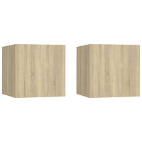 vidaXL Sängbord 2 st sonoma ek 30,5x30x30 cm konstruerat trä