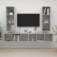 vidaXL | Vägg TV Skåp | Väggmonterad 4 pcs 37 x 37 x 107.5 cm