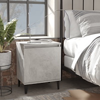 vidaXL Sängbord med metallben betonggrå 40x30x50 cm