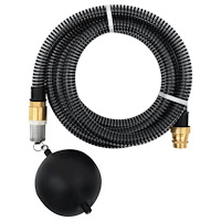 vidaXL Sugslang med kopplingar mässing svart 1,1" 3 m PVC