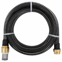 vidaXL Sugslang med kopplingar mässing svart 1,1" 4 m PVC