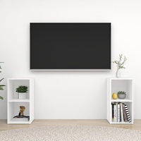 vidaXL TV-skåp 2 delar vit 72x35x36,5 cm konstruerat trä