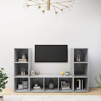 vidaXL TV-skåp 3 delar betonggrå 107x35x37 cm konstruerat trä