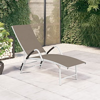 vidaXL Solsäng textilen och aluminium taupe