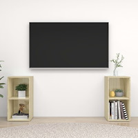 vidaXL TV-skåp 2 st sonoma-ek 72x35x36,5 cm konstruerat trä
