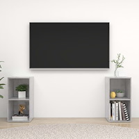 vidaXL TV-skåp 2 st betonggrå 72x35x36,5 cm konstruerat trä