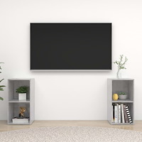 vidaXL TV-skåp 2 st betonggrå 72x35x36,5 cm konstruerat trä