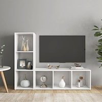 vidaXL TV-skåp 2 st vit 107x35x37 cm konstruerat trä