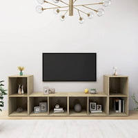 vidaXL TV-skåp 4 st sonoma-ek 72x35x36,5 cm konstruerat trä