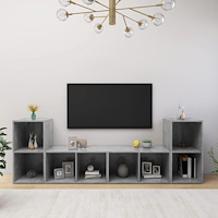 vidaXL TV-skåp 4 st betonggrå 72x35x36,5 cm konstruerat trä