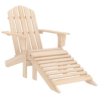 vidaXL Adirondackstol med fotpall massivt granträ