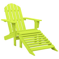 vidaXL Adirondackstol med fotpall massivt granträ grön