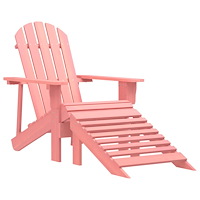 vidaXL Adirondackstol med fotpall massivt granträ rosa