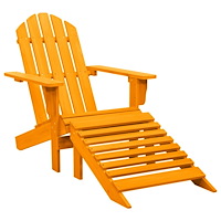 vidaXL Adirondackstol med fotpall massivt granträ orange
