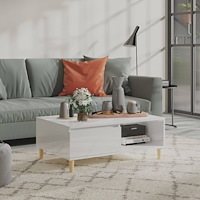 vidaXL Soffbord vit högglans 90x60x35 cm konstruerat trä
