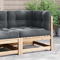 vidaXL Hörnsoffa för trädgården med antracit dynor massiv furu