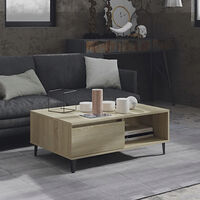 vidaXL Soffbord sonoma-ek 90x60x35 cm konstruerat trä